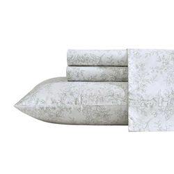 Stone Cottage - Juego de sábanas tamaño Queen, Juego de Ropa de Cama de percal de algodón, decoración Floral Fresca y Fresca para el hogar (Hawley Floral Green, Queen)
