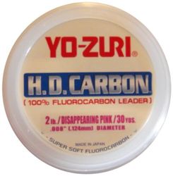 Yo-Zuri H.D. Fluorocarbon 30-Yard Leader Line, Roze, 2,7 kg