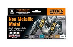 Vallejo spel färgmålning set (set med 8), svart/blå/brun/grå/turkos/vit, 17 ml (paket med 8)