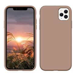 Beschermhoes voor iPhone 11 Pro, zachte vloeibare siliconen voor iPhone 11 Pro, rondom bescherming, schokbestendig, voor iPhone 11 Pro 5,8 inch, taupe licht