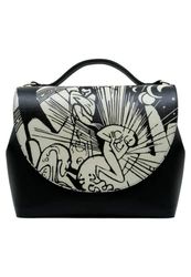 Femme Cuir Vegan Crème Sac à Main - Desire for Peace Motif