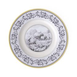 Villeroy & Boch Audun Ferme Prato liso, 27 cm, porcelana premium, branco/cinzento/amarelo