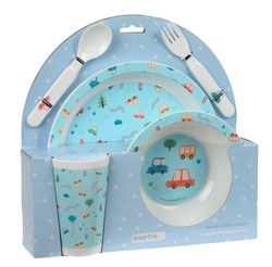 Safta PREESCOLAR Cooches Set met borden en bestek, borden, bestek, baby, housewarming, eten, comfortabel en veelzijdig, 26 x 9 x 26 cm, Blauw, M, Casual