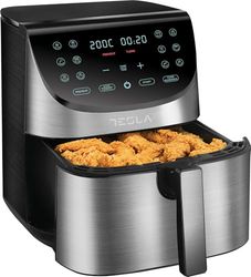 Tesla Freidora de Aire AF701BX, Cocción Saludable y Rápida, Capacidad de 7L, Pantalla Táctil Digital, Negro-Inox