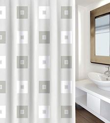 MSV Blocks - Cortina de Ducha (poliéster, 180 x 200 cm), Multicolor