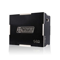 POWER GUIDANCE Houten plyo box, jump box, ideaal voor cross-training, 75/60/50 cm, 60/50/40 cm, 40/35/30 cm, plyometrische springbox, zwart-S
