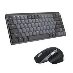 Logitech MX Mechanical Mini TKL illuminated Wireless Keyboard, Tactile Quiet, and MX Master 3S Performance Wireless Bluetooth Mouse Bundle, macOS, Windows, Linux, iOS, Android, QWERTY UK - Grey