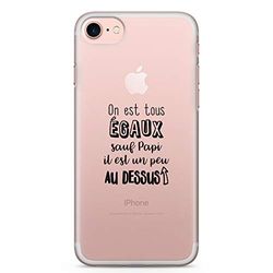 Zokko Beschermhoes voor iPhone 8 (behalve Papi is een beetje boven - maat iPhone 8 - zacht, transparant, zwarte inkt