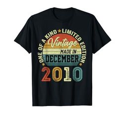 Regalo 14 Años Cumpleaños Hombre Vintage Diciembre 2010 Camiseta