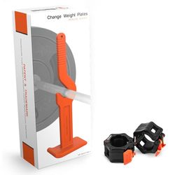 Barbell Jack Met een weerstandsband | Eenvoudig laden en vervangen van gewichtsplaten optimaliseert trainingen, deadlifts, heupliften, T-stang en meer - Inclusief stoffen weerstandsband 8 x 38 cm