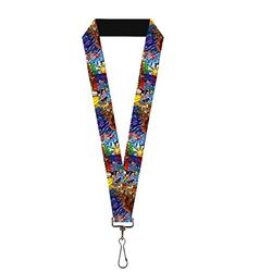 Popgear Lanyard-1.0"-Beauty & The Beast Stained Glass Scenes Key fob, Multi Color, One-Size