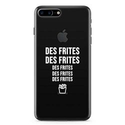 Zokko fodral iPhone 7 Plus Plus pommes frites, pommes frites, pommes frites, pommes frites - storlek iPhone 7 Plus Plus Plus - mjukt genomskinligt bläck vitt