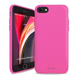 i-Paint Beschermhoes voor iPhone 7/8/SE 2020, van siliconen, fuchsia met microvezel binnenzijde - Solid Case Dragon Fruit