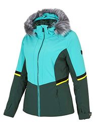 Ziener Toyah LADY - Giacca da sci e snowboard, traspirante, impermeabile, stampa zebra, 34, Donna, 194102, Verde Mermaid, 36