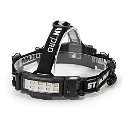 Steelman Slim Profile ładowalna lampa czołowa LED aktywowana ruchem, 250 lumenów, 3 ustawienia jasności, zasięg 20 metrów, wodoodporna
