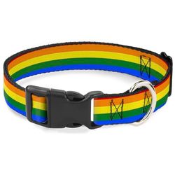 Buckle-Down PC-W30693-WM - Colar de clipe de plástico com bandeira do orgulho arco-íris, largura média/16-23