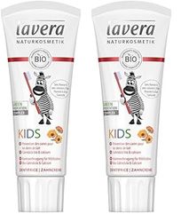 lavera Dentifricio per bambini - senza fluoro e senza coloranti - con calendula e calcio - cosmetici naturali - trattamenti dentali per bambini - dentifricio senza fluoro - vegano - biologico (1 x 75