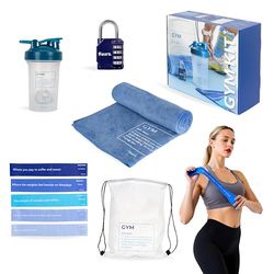 Fisura – Originele fitnessset. Bevat: 5 weerstandsbanden, 1 eiwitshaker, 1 handdoek, 1 hangslot en 1 trekkoordtas. Ideaal cadeau voor sport- en fitnessliefhebbers.