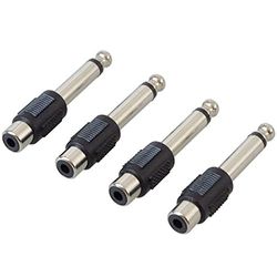 Keepdrum ADA050 audio-adapter cinch-vrouwelijk op jack 6,3 mm 4 stuks