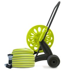 Carrello Avvolgitubo con 30 Metri Tubo Armadillo + Doccetta Multifunzione 6 Getti + 4 Raccordi Rapidi Inclusi | Irrigazione da Giardino Pronta all’Uso | Sandokan Made in Italy
