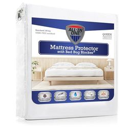 Bed Bug Blocker Sistema di bloccaggio Non Tessuto Zip cimici, Poliuretano, White, Queen