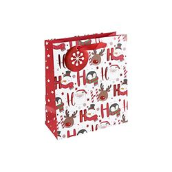 Clairefontaine X-31232-3C - Geschenktas Excellia Medium, 21,5x10,2x25,3cm, 210g, HoHoHo, Kerstman, Dennenboom, 1 stuk