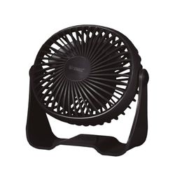 Mini-tafelventilator, USB, 3 W, Ø 15 cm, zwart, aluminium