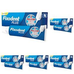 Fixodent Plus La Meilleure Technologie Anti-Particules Crème Adhésive pour Prothèses Dentaires 40g (Lot de 5)