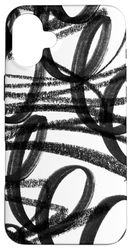Black & White Abstract Cool Background Graffiti Scribble Case for iPhone 16 Plus
