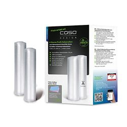 CASO Rotoli di pellicola professionale a 6 stelle, 20 x 600 cm, 2 rotoli, sacchetti sottovuoto per tutti i sottovuoto, resistenti e antistrappo, circa 150 μm, sacchetti sottovuoto per alimenti, senza