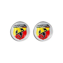 Abarth 4R Quattroerre.it 21535 Pegatina 3D Oficial, Escudo, Diámetro 12 mm, Paquete de 2 Piezas