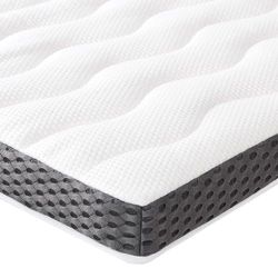 Amazon Basics Surmatelas de Mousse à Mémoire de Forme confortable, Très Moelleux, 150 x 200 x 7 cm, Blanc