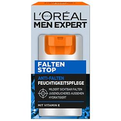 L'Oréal Men Expert Face Care Against Wrinkles for Men, Anti-Ageing Moisturiser Against Skin Aging and Dark Circles, Face Cream for Men with Vitamin E, Wrinkle Stop, 1 x 50 ml