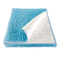 Ragged Rose Sprei, fluweel, handgewatteerd, 260 x 260 cm, lichtblauw
