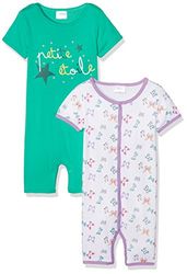 Twins Unisex baby slaaprompler, set van 2, meerkleurig (groen/wit 3200), 56 cm