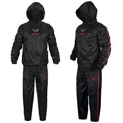 Jayefo Sauna Zweetpak Voor Mannen & Vrouwen Boksen MMA Fitness Gewichtsverlies Met Capuchon, Zwart, S
