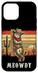 Meowdy Cat Cowboy Cat In Desert With Cactus Retro Vintage Case for iPhone 12 mini