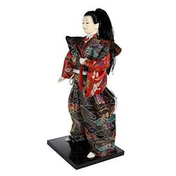 lachineuse - Japońska lalka kimono Samurai - tradycyjna azjatycka lalka 30 cm - japońska dekoracja salonu - figurka gejszy - rzemiosło - Home Deco Asia Japonia