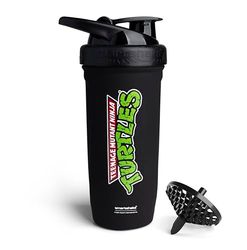 Smartshake TMNT Reforce Stainless Steel Protein Shaker Bottle 900 ml | 30 oz - Leakproof Screw-on Lid - BPA Free – Unisex - Non Insulated - New Black