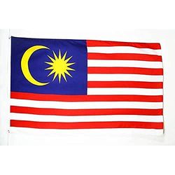 AZ FLAG - Bandera Malasia - 90x60 cm - Bandera Malasio 100% Poliéster Con Ojales de Metal integrados - 50g - Colores Vivos Y Resistente A La Decoloración