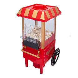 SOGO SS-11330 Chariot à Pop-Corn Antique à air Chaud sans Huile, Plastique, Rouge, 41,4 x 26,2 x 21 cm