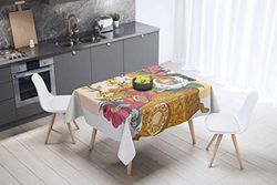 Bonamaison, Anti-moisissure, Séchage Rapide, Résistant aux Taches, Lavable en Machine, 100% Polyester Nappe de Table (140cm x 140cm) - Conçu et Fabriqué en Turquie