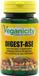 Veganicity Digest-Ase : Digestive Health Supplement : 60 Tablets, in a Planet-Friendly 99% Recycled Pot