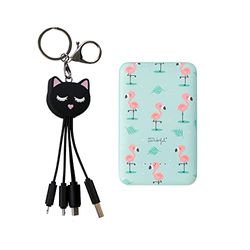 WONDEE Universele oplader 3-in-1 Cat + Power Bank Wireless 5.000 mAh Flamingo's