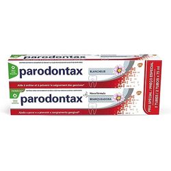 Parodontax Dentifrice Blancheur, Contre Le Saignement Occasionnel Des Gencives, Goût Amélioré, Lot de 2x75 ml