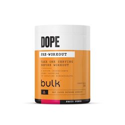 Bulk Dope Pre-Workout Powder | Fruit Punch | 3g Creatine per Serving | 200mg Caffeine | Citrulline Malate & Arginine AKG | Beta-Alanine | Energy, Focus & Performance | 510g Supplement