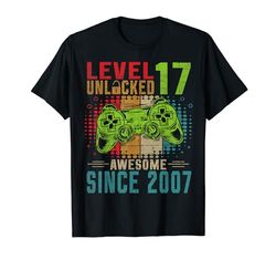 level 17 unlocked compleanno 17 anni regalo 17 anni maschio Maglietta