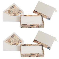 Magicamente Carta 2 juegos de sobres de cartas con sobre, con caja, 12 x 18 cm, 10 hojas + 10 sobres, papel marfil, decoración en polvo de oro