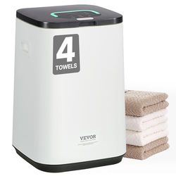 VEVOR Sèche Serviettes 20 L, Chauffe Serviettes avec Écran LED et Voyant Lumineux en U, Seau Chauffe Serviettes Intelligent avec Minuterie Réglable, pour Couvertures Peignoirs Pyjama, Spa Massage
