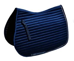 Rhinegold Diamante Channel Quilt GP SaddlePad-Pony-Ink Blu